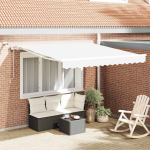 K&auml;igukohandatav varikatus led -ribatuledega valge 350 x 250 cm