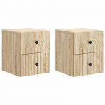 Seinale kinnitatav &ouml;&ouml;tis 2 pcs sonoma tamm 33 x 34,5 x 40 cm