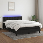 Kontinentaalvoodi madrats ja led, must, 140x200 cm, kangas