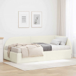 Nurgavoodi raam koos madratsiga peaga 2 pcs cream samet