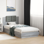 Voodiraam peatsiga, hall sonoma tamm, 75x190 cm, tehispuit