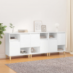 Puhvetkapid 3 tk, valge, 60 x 35 x 70 cm, tehispuit