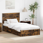 Laos voodi sahtliga suitsetatud tamm 100 x 200 cm tehispuit