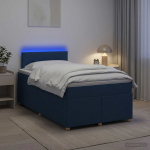 Vedruvoodi madratsiga led-ribadega sinine 120 x 190 cm kangas