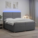 Led kastivoodiga madrats peaga helehall 200 x 200 cm kangas