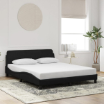 Voodiraam dover, must, 160x200 cm, samet