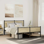 Metallist voodiraam ilma madratsita sonoma tamm 140x190 cm