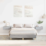 Voodiraam ilma madratsita, hall sonoma tamm, 140 x 190 cm