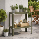 Istutuslaud 80 x 40 x 80 cm pulberv&auml;rvitud teras oliiviroheline