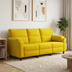 Diivan kollane 214 x 85 x 93 cm samet