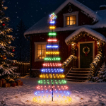 Led j&otilde;ulupuu 250 cm 290 led-i mitmev&auml;rviline raud must