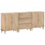 Puhvetkapid 3 tk, 60 x 33 x 75 cm, mangopuit