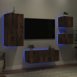 5-osaline telerikappide komplekt led-tuledega, suitsutatud tamm