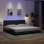 Voodiraam led-iga ilma madratsita, 200 x 200 cm, kangas