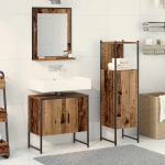 Vannitoa m&ouml;&ouml;bleset riiuliga ladustamisega 3 pcs pruun tehispuit