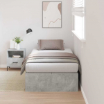 Voodi hoiukohaga raam betoonhall 80 x 200 cm tehispuit