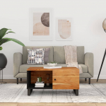 Kohvilaud, 80 x 50 x 40 cm, akaatsiapuit ja tehispuit