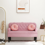 Seljatoega pink, roosa, 119,5 x 64,5 x 75 cm, samet