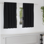 Kardinad r&otilde;ngastega 2 pcs must 140 x 140 cm pol&uuml;ester