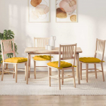 Istumispatjad 4 pcs helekollane 40 x 40 x 6 cm korter kangas