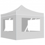 Kokkupandav peotelk seintega, alumiinium, 3 x 3 m, valge