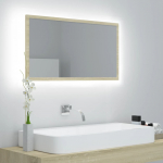 Led vannitoa peeglikapp, sonoma tamm, 80x8,5x37 cm, akr&uuml;&uuml;l