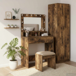Meigilaud riiuliga suitsetatud tamm 79 x 41 x 135 cm tehispuit