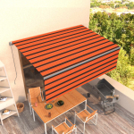 K&auml;sitsi sisset&otilde;mmatav varikatus rulooga, 4x3m, oranž/pruun