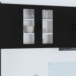 Seinakapp k&ouml;&ouml;ki riiuliga uksega must 80 x 31 x 80 cm tehispuit