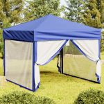 Kokkupandav peotelk seintega, sinine, 3 x 3 m