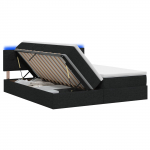 Led-iga voodiraam koos madratsiga must 180 x 200 cm kangas
