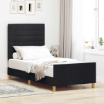 Voodi raam peaga must 80 x 200 cm kangas