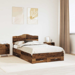 Voodi raam sahtliga peaga vana puit 120 x 190 cm tehispuit