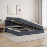 Laos voodi peaga tumehall 200 x 200 cm samet