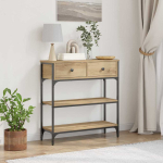 Konsoollaud sahtliga k&auml;sit&ouml;&ouml;puu 72.5 x 25 x 75 cm tehispuit