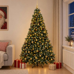 Kunstj&otilde;ulupuu, roheline, j&otilde;ulukuuliga 210 cm 300 led-i