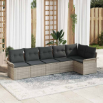 Aia diivanikomplekt ladustamisega 6 pcs helehall pol&uuml;rotang