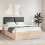 Voodiraam pehme peatoega peaga tumehall 135 x 190 cm tahke m&auml;nd