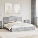 Voodi raam sahtliga peaga betoonhall 200 x 200 cm tehispuit