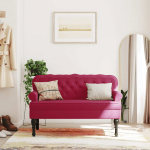 Seljatoega pink, veinipunane, 119,5 x 64,5 x 75 cm, samet