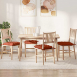 Istumispatjad 4 pcs punane oranž 40 x 40 x 6 cm korter kangas