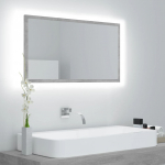 Led vannitoa peeglikapp, betoonhall, 80x8,5x37 cm, akr&uuml;&uuml;l
