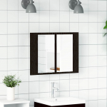 Vannitoa peeglikapp uksega must tamm 60 x 12 x 45 cm tehispuit