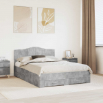 Voodi raam peaga sahtliga betoonhall 140 x 200 cm tehispuit