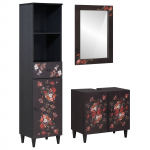 Vannitoa kapikomplekt sahtliga uksega 3 pcs tugev mango puu