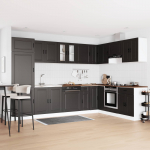 Valamu aluskapp uksega porto must 80 x 46 x 81,5 cm tehispuit