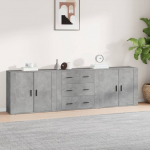 Puhvetkapid 3 tk, betoonhall, tehispuit