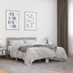 Voodiraam, hall sonoma tamm, 120 x 200 cm, tehispuit ja metall