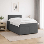 Vedruvoodi madratsiga led-ribadega tumehall 120 x 190 cm kangas