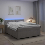 Vedruvoodi madratsiga led-ribadega helehall 140 x 200 cm kangas